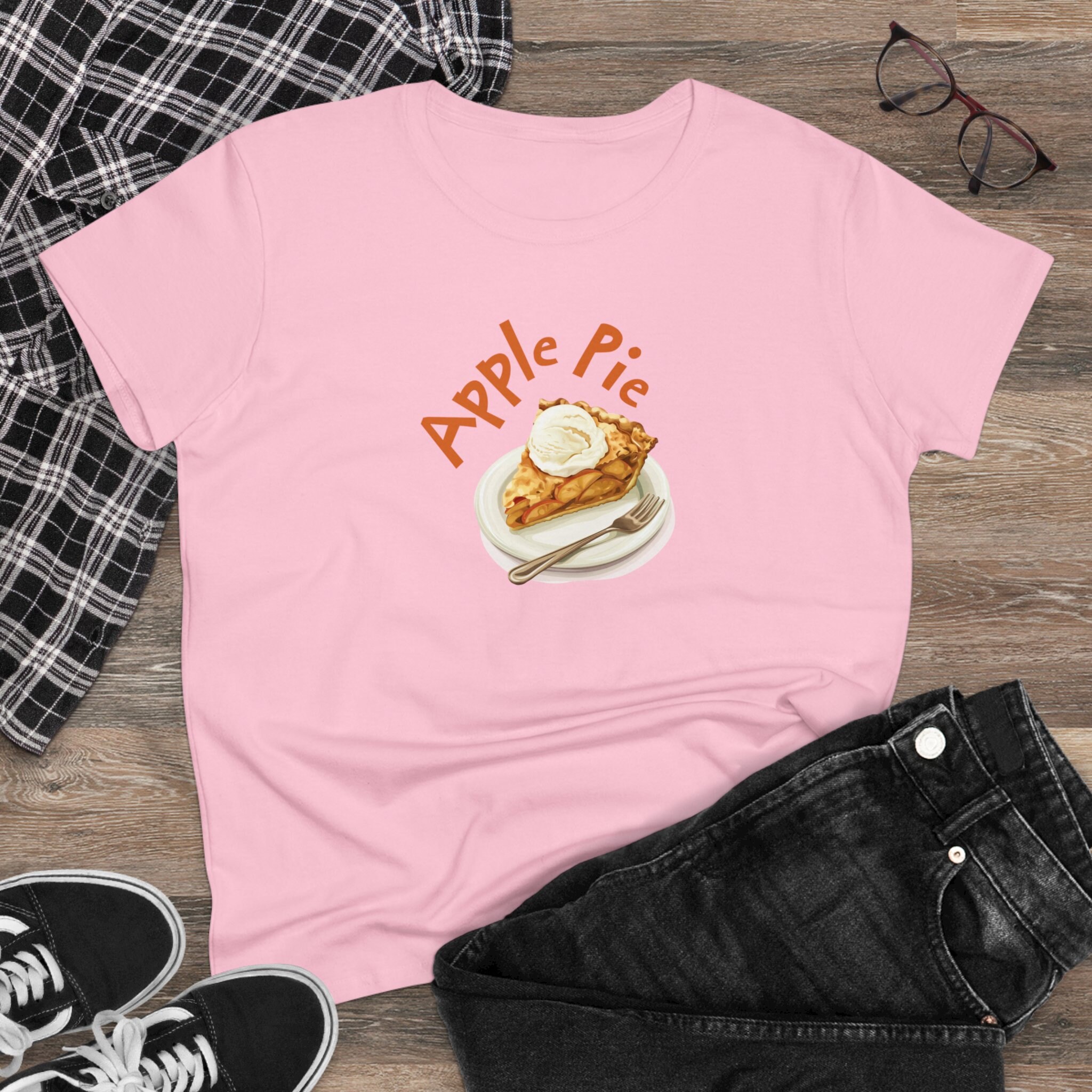 Apple Pie Graphic Tee: Women's Semi-fitted Cotton T-shirt - Etsy