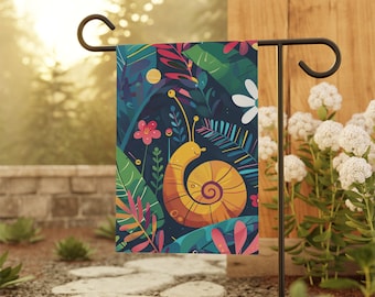 Snail Garden Flag: Colorful Summer House Banner