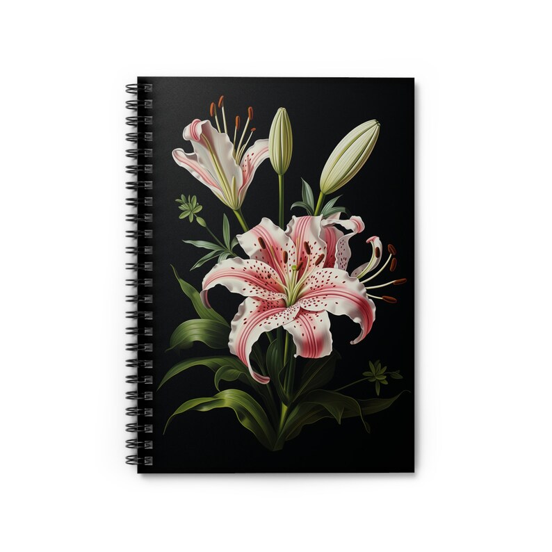 Floral Spiral Notebook: Lily Blossom Art, Ruled Line (118 Pages) - Etsy