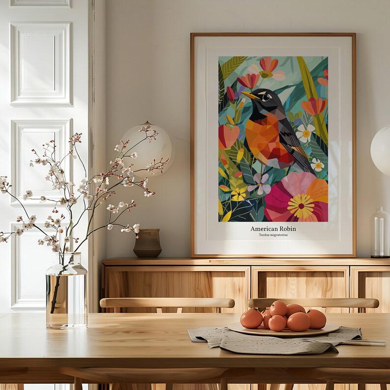 American Robin Art Print: Colorful State Bird Poster - Etsy