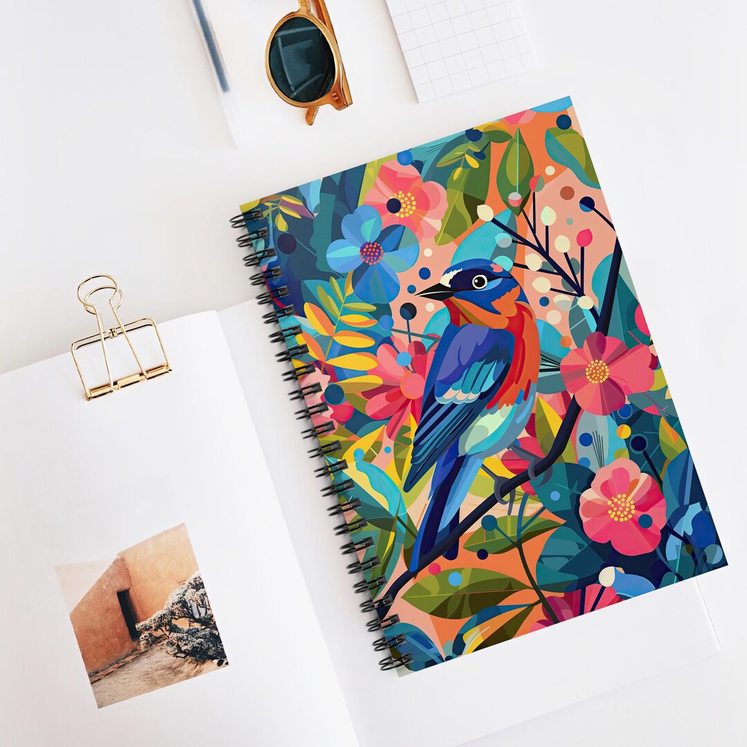 Bird Notebook Packs Eastern Bluebird Spiral Notebook: Floral Bird Lover Gift - Etsy