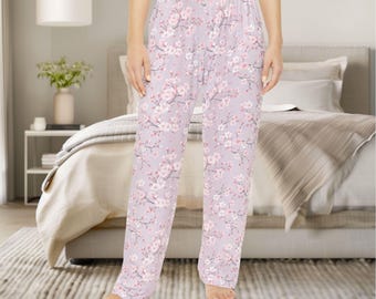 Cherry Blossom Pajama Pants - Women's Floral Lounge Sleepwear
