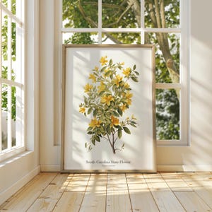SOUTH CAROLINA State Flower, Yellow Jasmine Wall Art Poster, Matte Vertical Posters, Nature Flower Print, Museum Grade Paper, Wall Art Gift