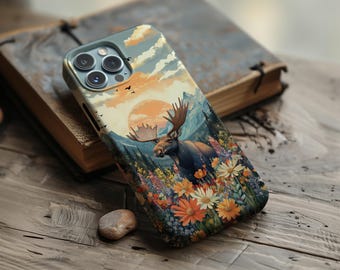 Moose Nature Portrait iPhone Case, Durable Protective Phone Cover