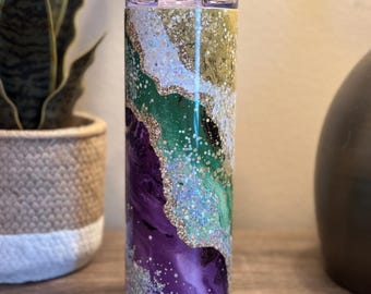Mardi Gras Glitter Tumbler