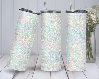 Faux Glitter 20oz tumbler, Glitter Tumbler, Customizable Glitter Tumbler