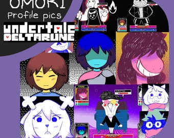 Undertale Delatrune: Omori Profile Pictures - frisk kris ralsei