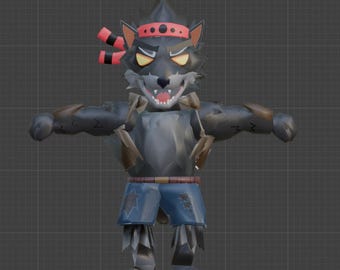 Dire Wolf Fort Furry 3D Model