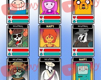 Adventure Time Omori styled portraits