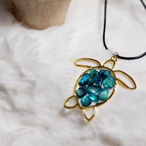 Turtle necklace Seashell Turtle handmade Resin Necklace nature lover gift for turtle lover unique gift for her birthday gift ocean inspired