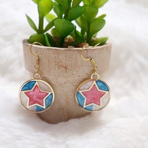 Patriotic Earrings star earrings red white blue jewelry handmade star jewelry fourth of July jewelry patriotic jewelry 4th of July earrings