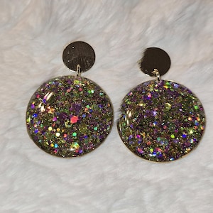 Mardi Gras Earring nola gift New Orleans jewelry gift for her carnival gift Louisiana jewelry Mardi gras glitter earrings mardi gras jewelry