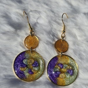Mardi Gras King Cake Earring nola gift new orlean jewelry gift for her carnival gift Louisiana jewelry king cake earrings mardi gras jewelry