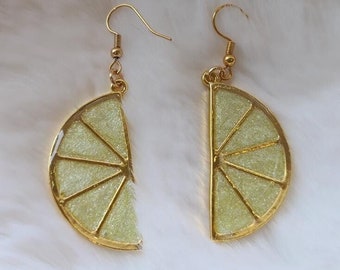 Lemon Slice Earrings: Handmade Resin Fruit Jewelry