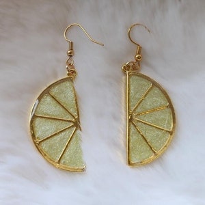 Lemon Earrings fruit jewelry cute fruit earring fun earring lemon slice earring cute accessories mom gift summer earring lemon lover earring