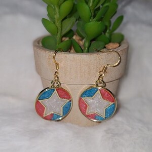 Patriotic Earrings star earrings red white blue jewelry handmade star jewelry fourth of July jewelry patriotic jewelry 4th of July earrings
