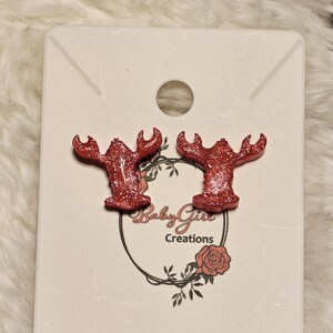 Red Crawfish Stud Earrings: Louisiana Cajun Jewelry Gift