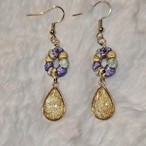 Mardi Gras King Cake Earring nola gift new orlean jewelry gift for her carnival gift Louisiana jewelry king cake earrings mardi gras jewelry