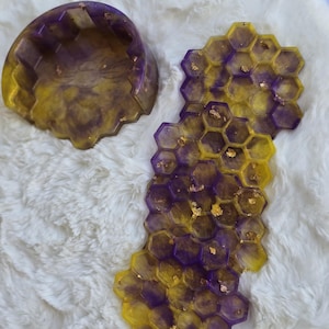 Coaster Sets Resin Coasters Honeycomb Coaster Set and Holder