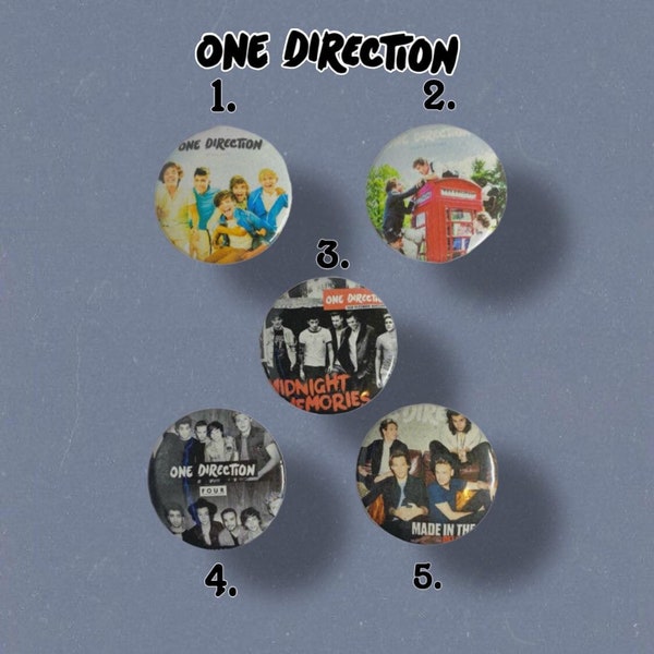 One Direction Album Cover Pins/Buttons