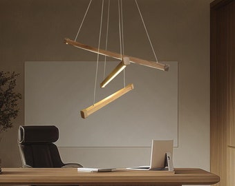 Staircase Chandelier,Round Table Pendant Light,long suspension lighting,wooden pendant lamp,modern staircase lighting,chandelier lighting
