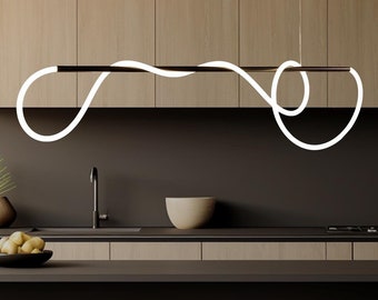 Lampe à suspension scandinave pour îlot de cuisine et salle à manger, lustre au-dessus de la table, lustre à suspension linéaire moderne, lampe de billard