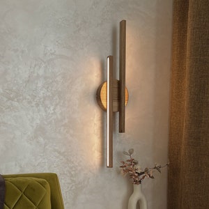 Wood Wall Sconce with led light,Handcrafted wall lamp,Modern Wall Light,Bedside Wood Light,Wood Wall Lamp living room,wall lighting
