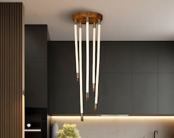 Flush mount ceiling light,Wood Brass Ceiling Lamp,chandelier lighting,ceiling light fixture,modern chandelier,kitchen lighting dining room