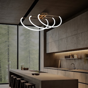 Modern Ceiling Light Chandelier with Neon Led Light,Flush Mount Ceiling Light,Bedroom Ceiling Lamp,Mid Century Modern Scandinavian Chandelie