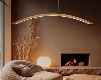 Farmhouse Chandelier, Wooden Chandelier Light Fixtures, Modern Ceiling Light,Wood Pendant Light, Modern Pendant Light over Kitchen Island