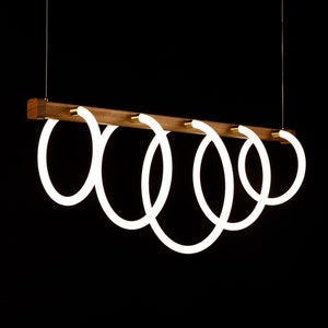 Chandelier Lighting Dining Room,kitchen island lighting,ceiling lights,hanging lamp,pendant lights,Farmhouse Unique Modern Wooden Led Lamp