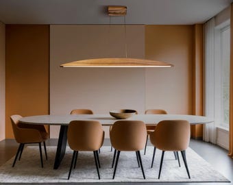 Plafond hanglamp kroonluchter, kroonluchterverlichting, houten hanglamp voor keukeneiland eetkamer, keukenverlichting, verlichting kantoor aan huis
