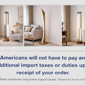 Modern Wooden LED Floor Lamp,Modern Minimalist Standing Lamp,Scandinavian Living Room Floor Light,Handmade Solid Wood Lamp,Wooden Torchere image 3