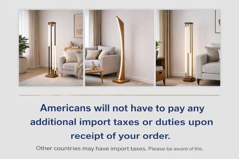 Modern Wooden LED Floor Lamp,Modern Minimalist Standing Lamp,Scandinavian Living Room Floor Light,Handmade Solid Wood Lamp,Wooden Torchere image 3