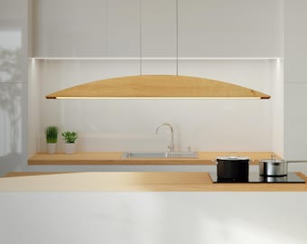 Iluminación de araña lineal, lámpara colgante para comedor, lámpara de techo, iluminación de isla de cocina, lámpara de araña de madera, lámpara colgante para isla de cocina