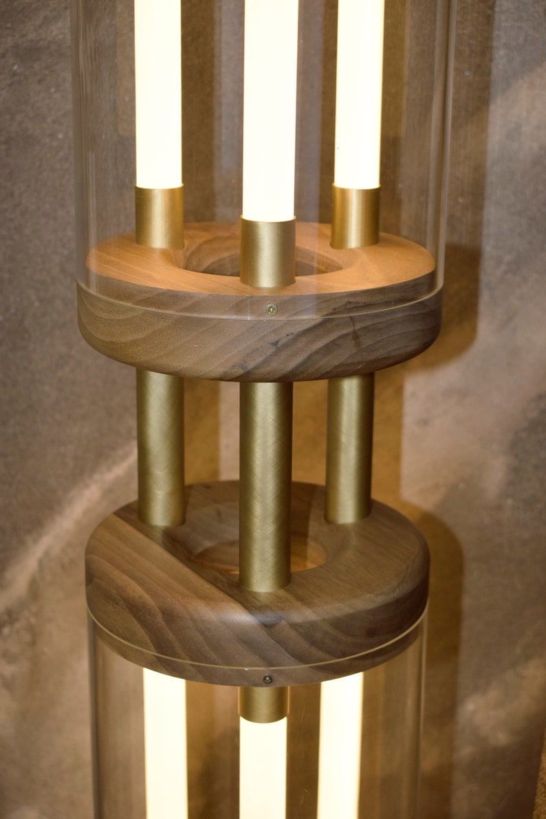 Dimmable cylinder led floor lamp,Modern Futuristic Wood Floor Lamp,Standing Vintage Floor Lamp,Living room tall lamp,Modern Unique torchere zdjęcie 4