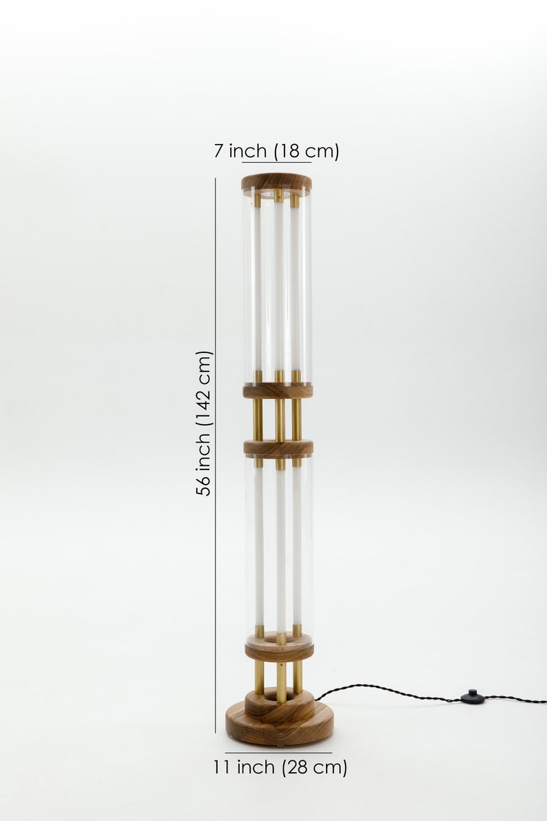 Dimmable cylinder led floor lamp,Modern Futuristic Wood Floor Lamp,Standing Vintage Floor Lamp,Living room tall lamp,Modern Unique torchere zdjęcie 10