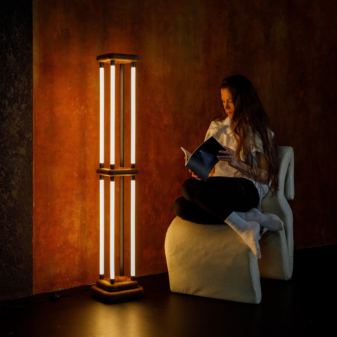 Modern Wood Floor Lamp for Living Room,wood Arc Floor Lamp,industrial ...