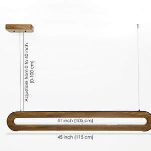 Wood Pendant Linear Light Over Dining Table,living Room,kitchen Island ...