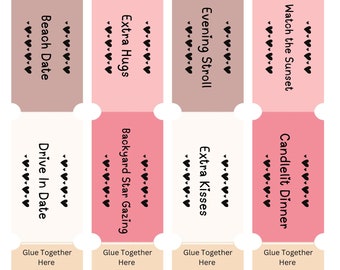 Druckbare DIY "Valentinstag Ticket / Date Ticket Machine" und Tickets zum Selbermachen