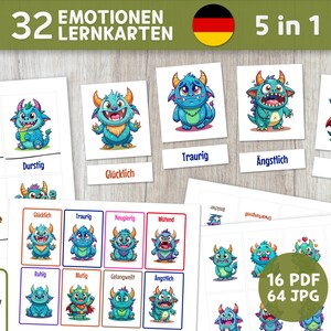 Emotions flashcards for kids | Montessori feelings cards | Learning tools for calming corner | Printable flashcards as montessori activity