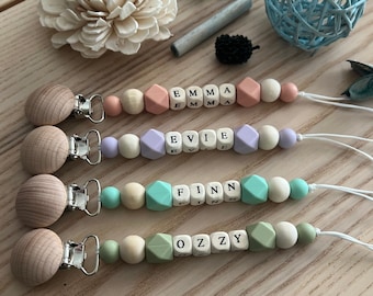 PERSONALISIERTE Schnullerkette - Schnullerkette - Schnullerband - Baby Geschenk - Schnullerhalter - Baby Girl - Baby Boy - Auswahl von 4 Farben