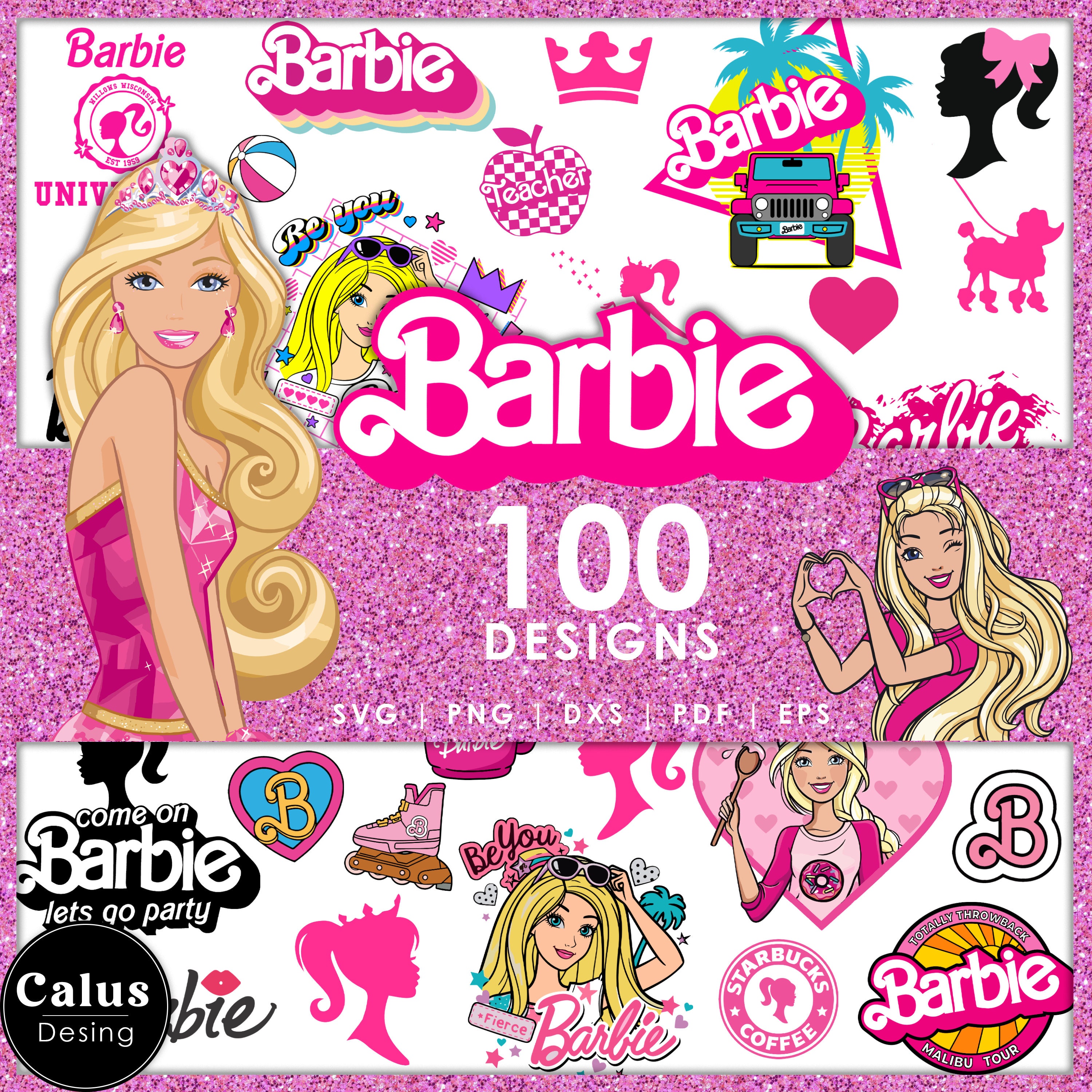 Pegatinas: Pink  Barbie party decorations, Happy birthday logo, Princess  sticker