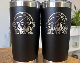 Custom Laser Engraved 20 oz Rambler | Personalized Tumbler | Insulated Stainless Steel Cup | P1 Engraving