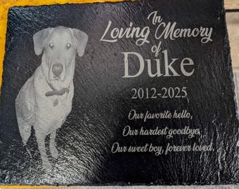 Custom Laser Engraved Pet Memorial Plaque | Personalized Remembrance Stone | Sympathy Gift | P1 Engraving