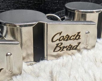 Custom Laser Engraved Stainless Steel Whistle | Personalized Coach Gift | Team Whistle | P1 Engraving
