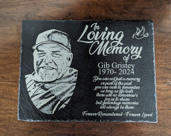 Custom Laser Engraved Slate Memorial Plaque | Personalized Remembrance Stone | Sympathy Gift | P1 Engraving