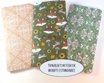 Traveler's Notebook Inserts TN notebook TN inserts travel journal handmade inserts travelers journal notebook insert filler refill inserts