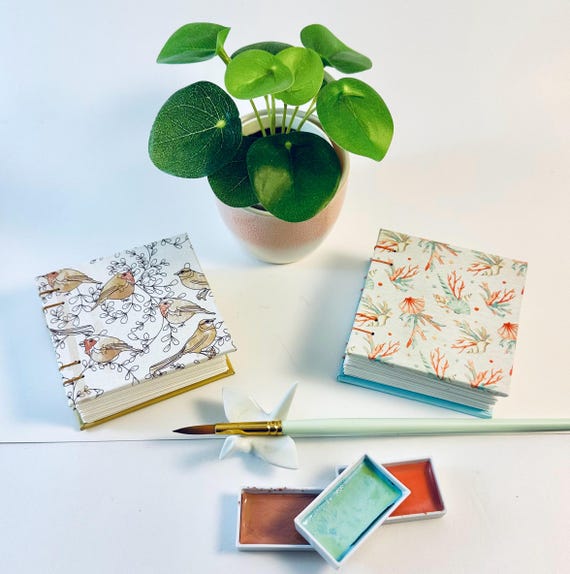 Mini Watercolor Sketchbook: Handmade 3" Square Art Journal