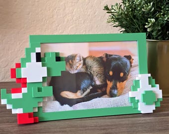 Yoshi Picture Frame! Yoshi From Mario Brothers, 8bit Picture Frame